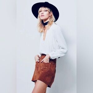 Free People. Modern Love Suede Mini Skirt